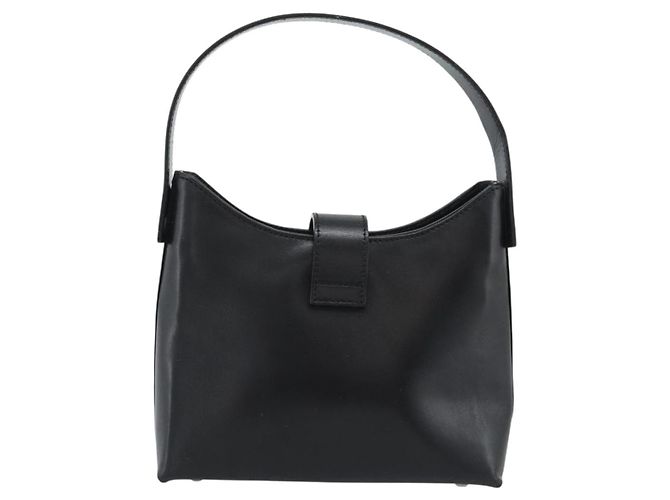 Borsa a mano Salvatore Ferragamo Gancini in pelle nera argento ka5126A - vista 2
