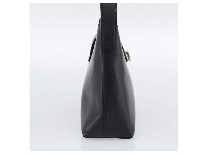 Borsa a mano Salvatore Ferragamo Gancini in pelle nera argento ka5126A - vista 3