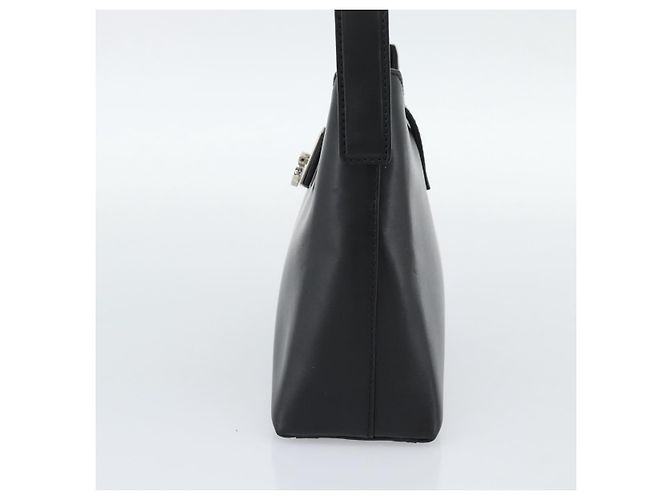 Borsa a mano Salvatore Ferragamo Gancini in pelle nera argento ka5126A - vista 4