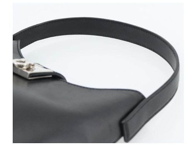 Borsa a mano Salvatore Ferragamo Gancini in pelle nera argento ka5126A - vista 8