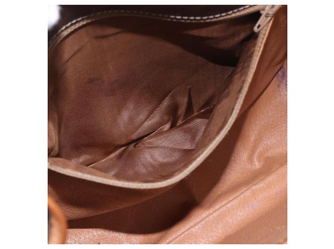 Céline Borsa a tracolla CELINE Macadam PVC Pelle Marrone Oro Auth 191021 D'oro - vista 11