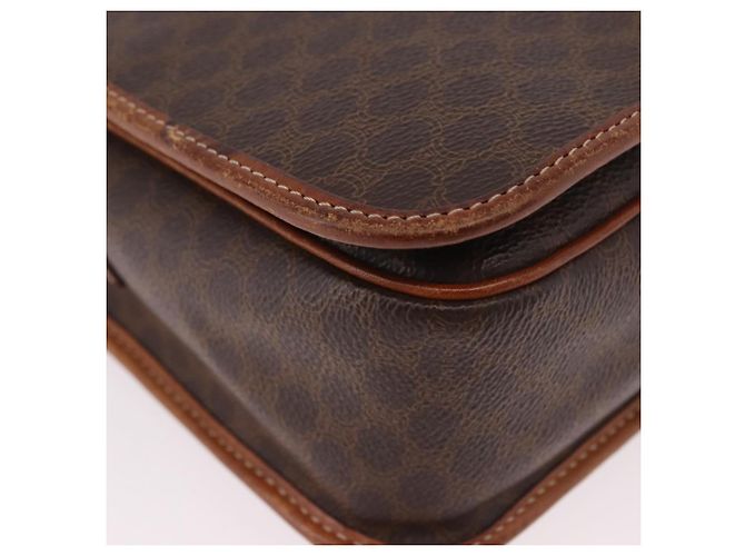Céline Borsa a tracolla CELINE Macadam PVC Pelle Marrone Oro Auth 191021 D'oro - vista 15