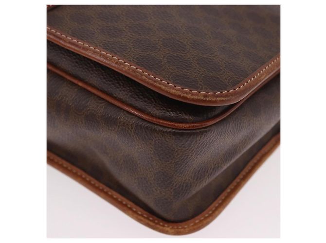 Céline Borsa a tracolla CELINE Macadam PVC Pelle Marrone Oro Auth 191021 D'oro - vista 16