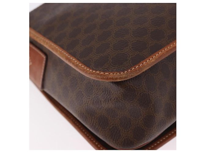 Céline Borsa a tracolla CELINE Macadam PVC Pelle Marrone Oro Auth 191021 D'oro - vista 17