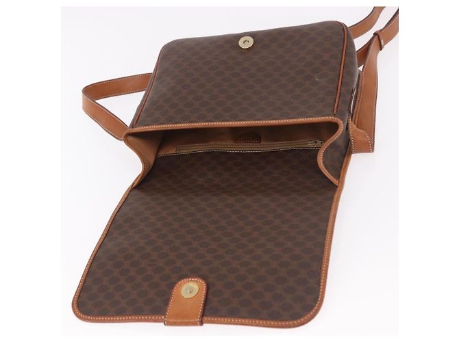 Céline Borsa a tracolla CELINE Macadam PVC Pelle Marrone Oro Auth 191021 D'oro - vista 19