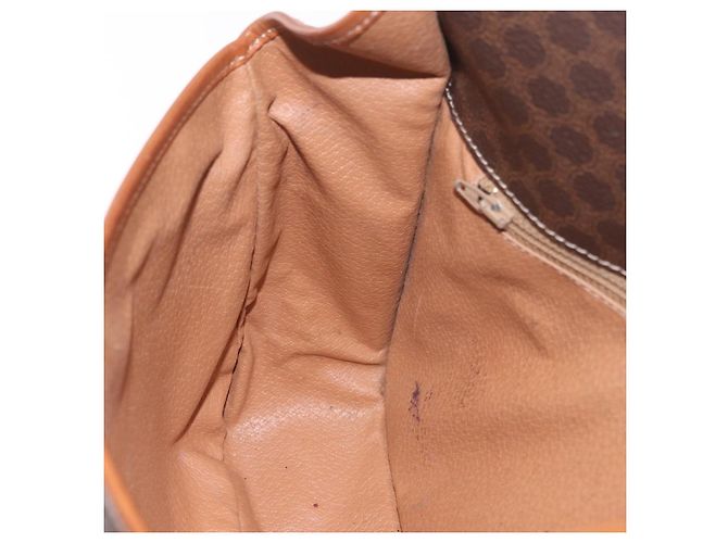 Céline Borsa a tracolla CELINE Macadam PVC Pelle Marrone Oro Auth 191021 D'oro - vista 21