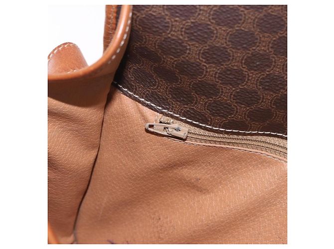 Céline Borsa a tracolla CELINE Macadam PVC Pelle Marrone Oro Auth 191021 D'oro - vista 22