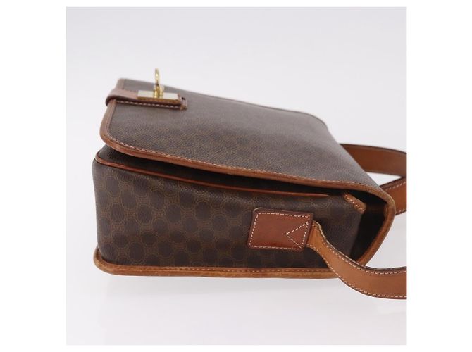 Céline Borsa a tracolla CELINE Macadam PVC Pelle Marrone Oro Auth 191021 D'oro - vista 3