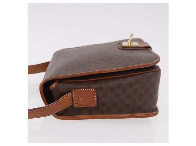 Céline Borsa a tracolla CELINE Macadam PVC Pelle Marrone Oro Auth 191021 D'oro - vista 4