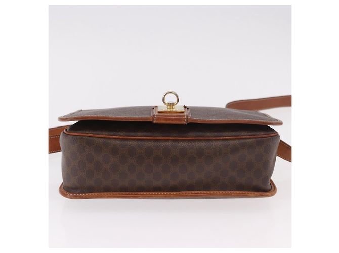 Céline Borsa a tracolla CELINE Macadam PVC Pelle Marrone Oro Auth 191021 D'oro - vista 5