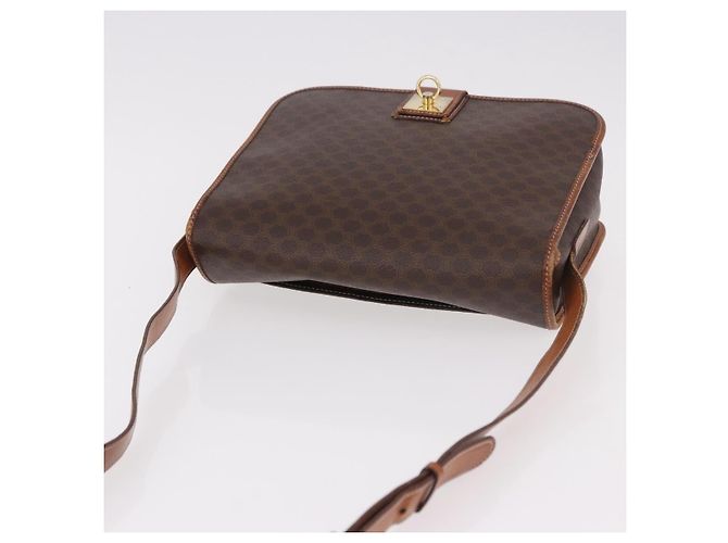 Céline Borsa a tracolla CELINE Macadam PVC Pelle Marrone Oro Auth 191021 D'oro - vista 6
