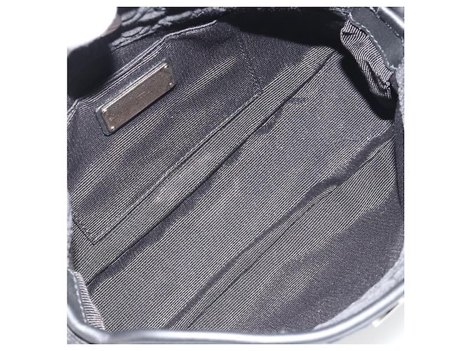 Borsa Salvatore Ferragamo Gancini in Cotone Nero Argento Auth BA13932A - vista 10