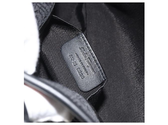 Borsa Salvatore Ferragamo Gancini in Cotone Nero Argento Auth BA13932A - vista 12
