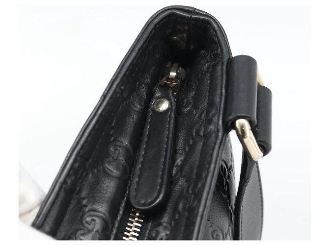 Borsa a tracolla GUCCI GG Canvas Guccissima in pelle nera e oro 201446 Auth mr2717 Nero D'oro - vista 14