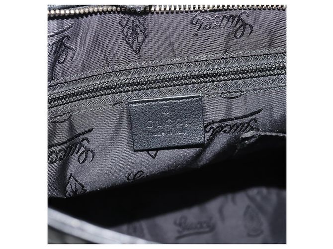 Borsa a tracolla GUCCI GG Canvas Guccissima in pelle nera e oro 201446 Auth mr2717 Nero D'oro - vista 15