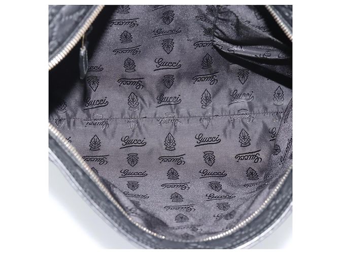 Borsa a tracolla GUCCI GG Canvas Guccissima in pelle nera e oro 201446 Auth mr2717 Nero D'oro - vista 16