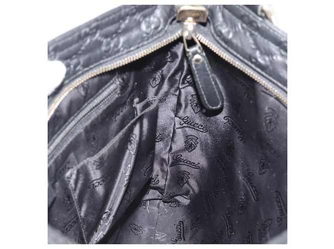 Borsa a tracolla GUCCI GG Canvas Guccissima in pelle nera e oro 201446 Auth mr2717 Nero D'oro - vista 17