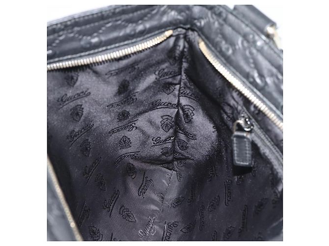Borsa a tracolla GUCCI GG Canvas Guccissima in pelle nera e oro 201446 Auth mr2717 Nero D'oro - vista 18