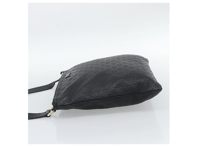 Borsa a tracolla GUCCI GG Canvas Guccissima in pelle nera e oro 201446 Auth mr2717 Nero D'oro - vista 4