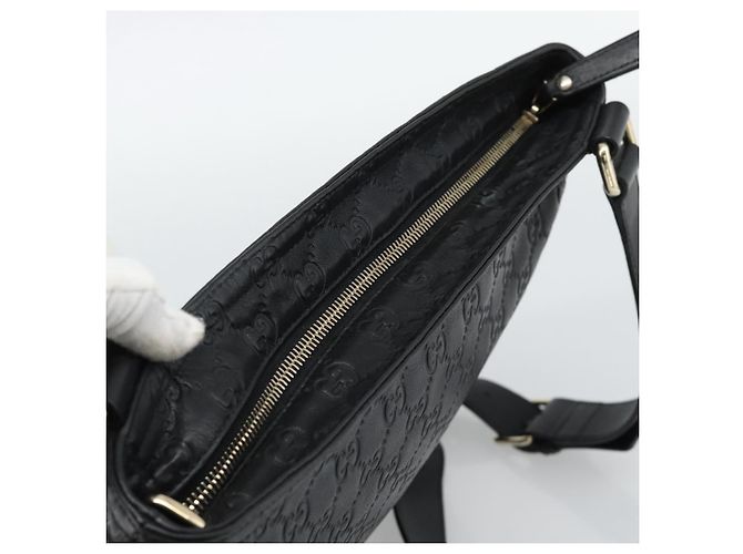 Borsa a tracolla GUCCI GG Canvas Guccissima in pelle nera e oro 201446 Auth mr2717 Nero D'oro - vista 6