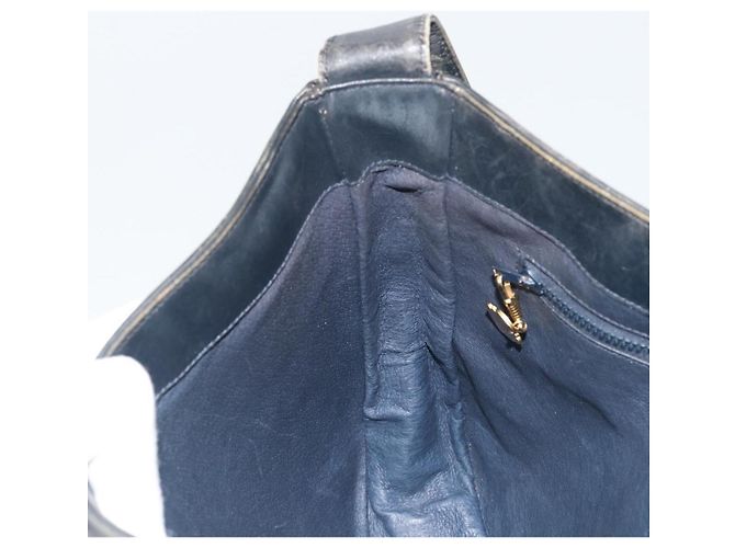 Borsa a tracolla GUCCI GG Supreme in PVC e pelle blu navy e oro Auth 190743 D'oro - vista 18