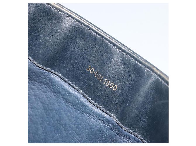 Borsa a tracolla GUCCI GG Supreme in PVC e pelle blu navy e oro Auth 190743 D'oro - vista 21