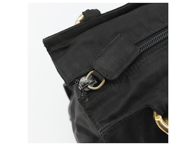 Borsa PRADA Nylon Nero Oro Auth ar14012 D'oro - vista 10