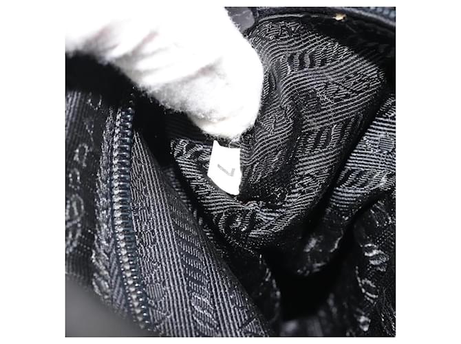 Borsa PRADA Nylon Nero Oro Auth ar14012 D'oro - vista 12