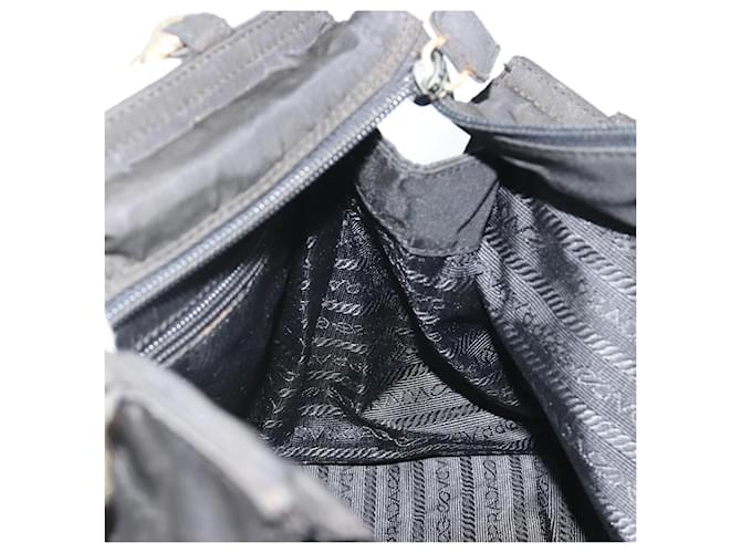 Borsa PRADA Nylon Nero Oro Auth ar14012 D'oro - vista 19