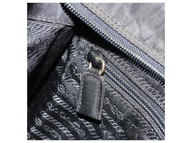 Borsa PRADA Nylon Nero Oro Auth ar14012 D'oro - vista 21