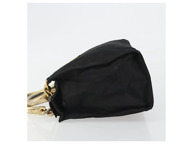 Borsa PRADA Nylon Nero Oro Auth ar14012 D'oro - vista 4