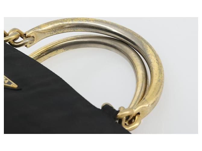 Borsa PRADA Nylon Nero Oro Auth ar14012 D'oro - vista 8