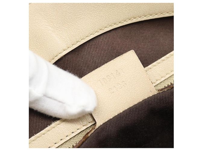 Borsa Tote GUCCI GG Canvas Beige Oro 109141 Auth mr2652 D'oro - vista 12
