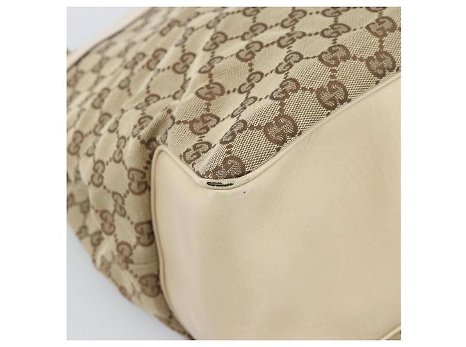 Borsa Tote GUCCI GG Canvas Beige Oro 109141 Auth mr2652 D'oro - vista 14