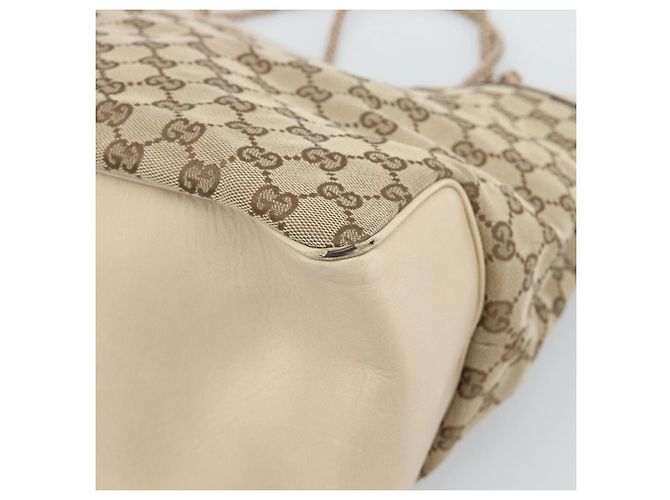 Borsa Tote GUCCI GG Canvas Beige Oro 109141 Auth mr2652 D'oro - vista 15