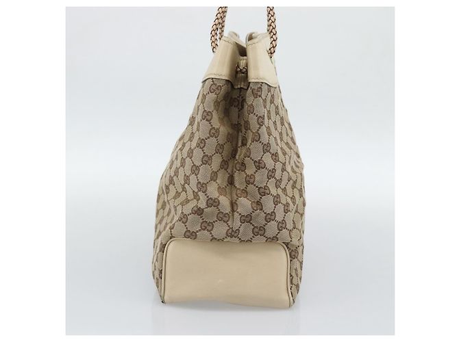 Borsa Tote GUCCI GG Canvas Beige Oro 109141 Auth mr2652 D'oro - vista 3
