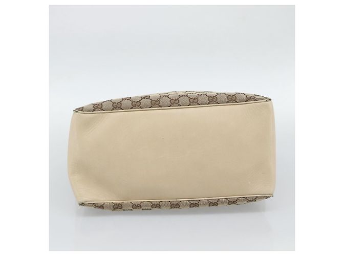 Borsa Tote GUCCI GG Canvas Beige Oro 109141 Auth mr2652 D'oro - vista 5