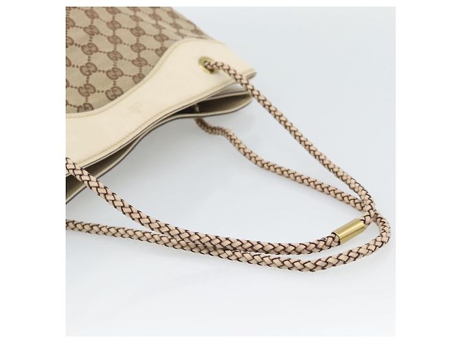 Borsa Tote GUCCI GG Canvas Beige Oro 109141 Auth mr2652 D'oro - vista 7