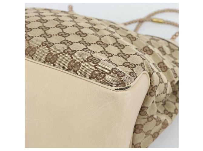 Borsa Tote GUCCI GG Canvas Beige Oro 109141 Auth mr2652 D'oro - vista 9