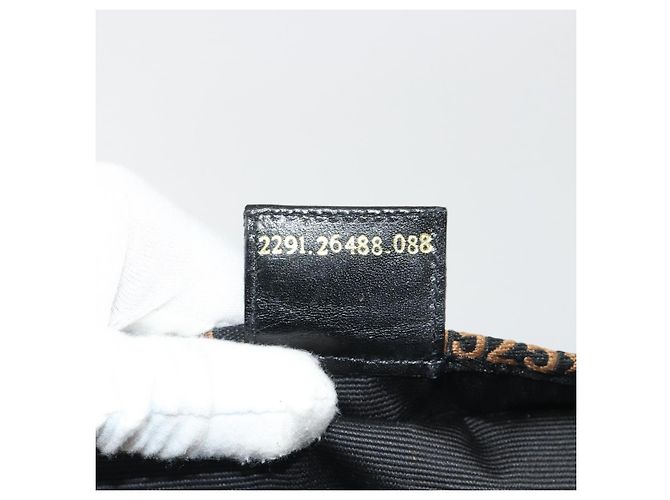 Borsa FENDI in tela nera e oro Auth 190474 Nero D'oro - vista 12