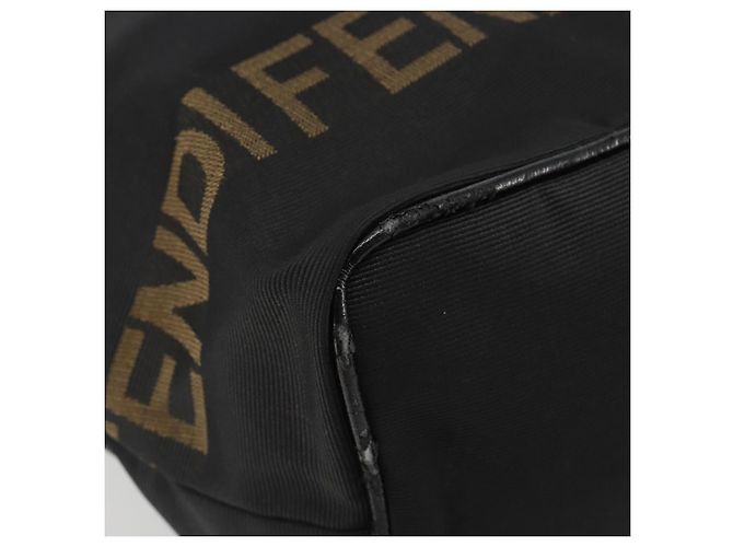 Borsa FENDI in tela nera e oro Auth 190474 Nero D'oro - vista 14