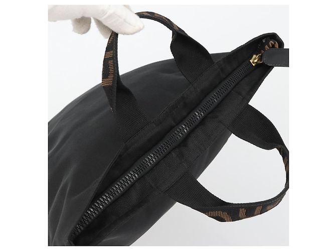 Borsa FENDI in tela nera e oro Auth 190474 Nero D'oro - vista 6