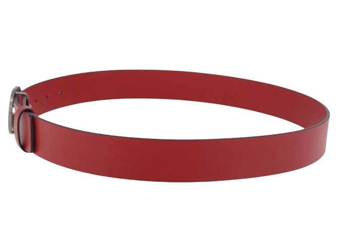 GUCCI Interlocking G Gürtel Leder 43.7" Rot Silber 546389 Auth BA13818V - Ansicht 3