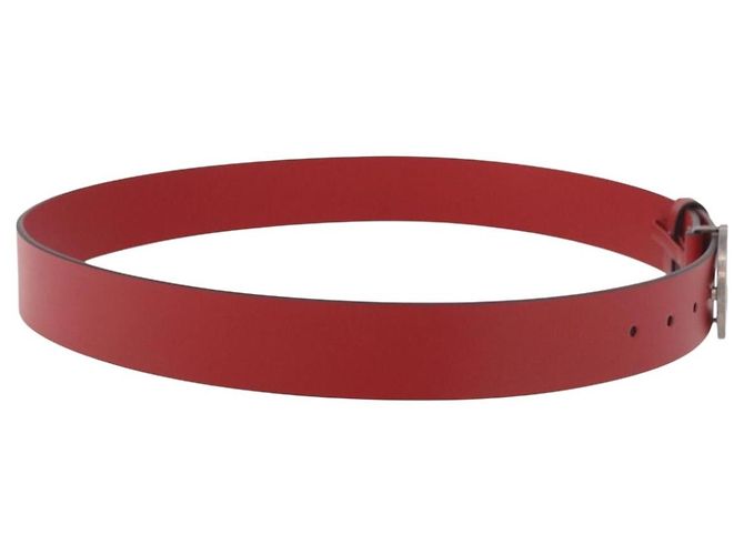 GUCCI Interlocking G Gürtel Leder 43.7" Rot Silber 546389 Auth BA13818V - Ansicht 4