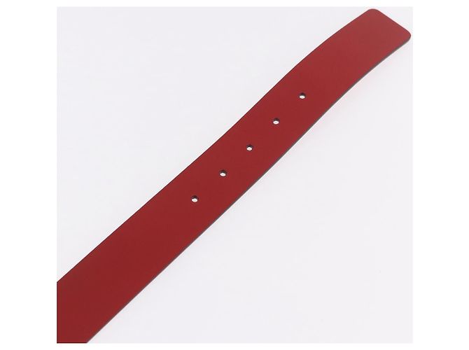 GUCCI Interlocking G Gürtel Leder 43.7" Rot Silber 546389 Auth BA13818V - Ansicht 7