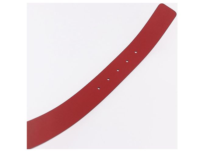 GUCCI Interlocking G Gürtel Leder 43.7" Rot Silber 546389 Auth BA13818V - Ansicht 8
