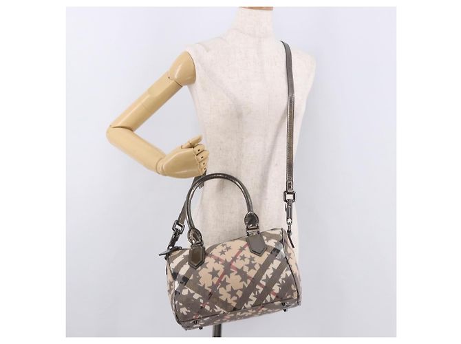 Borsa a mano BURBERRY Nova Check PVC 2way Beige Auth gh2159A - vista 25