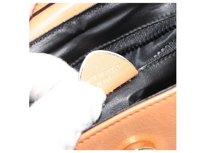 Céline Borsa a Spalla CELINE Circle in Pelle Arancione Oro Auth 190471A D'oro - vista 12