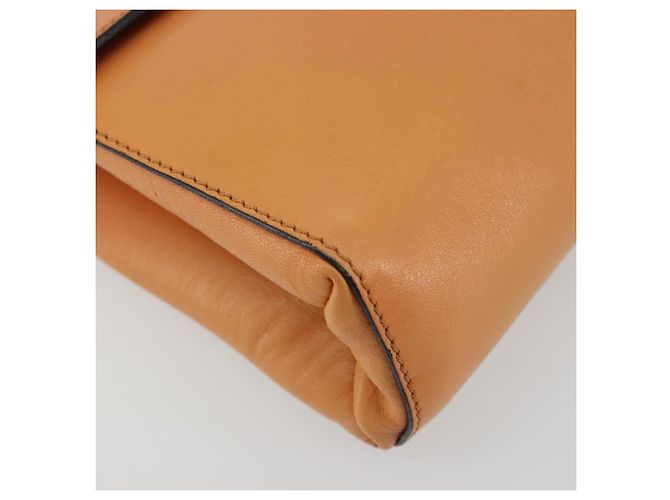 Céline Borsa a Spalla CELINE Circle in Pelle Arancione Oro Auth 190471A D'oro - vista 14