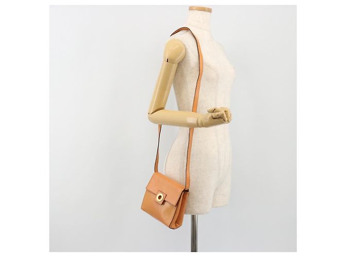 Céline Borsa a Spalla CELINE Circle in Pelle Arancione Oro Auth 190471A D'oro - vista 23